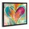 Stupell Industries Abstract Textural Heart Painting Framed Floater Canvas Wall Art